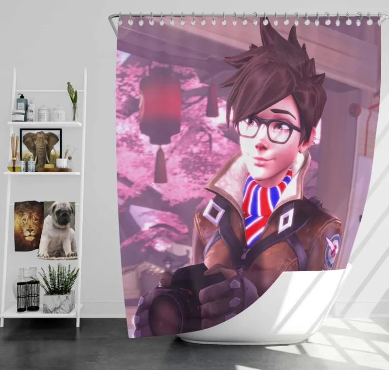 The Photographer Overwatch Tracer Bath Shower Curtain