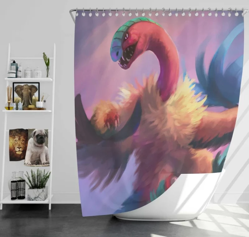 The Weather Trio In Pokémon Go Rayquaza Groudon Kyogre Bath Shower Curtain