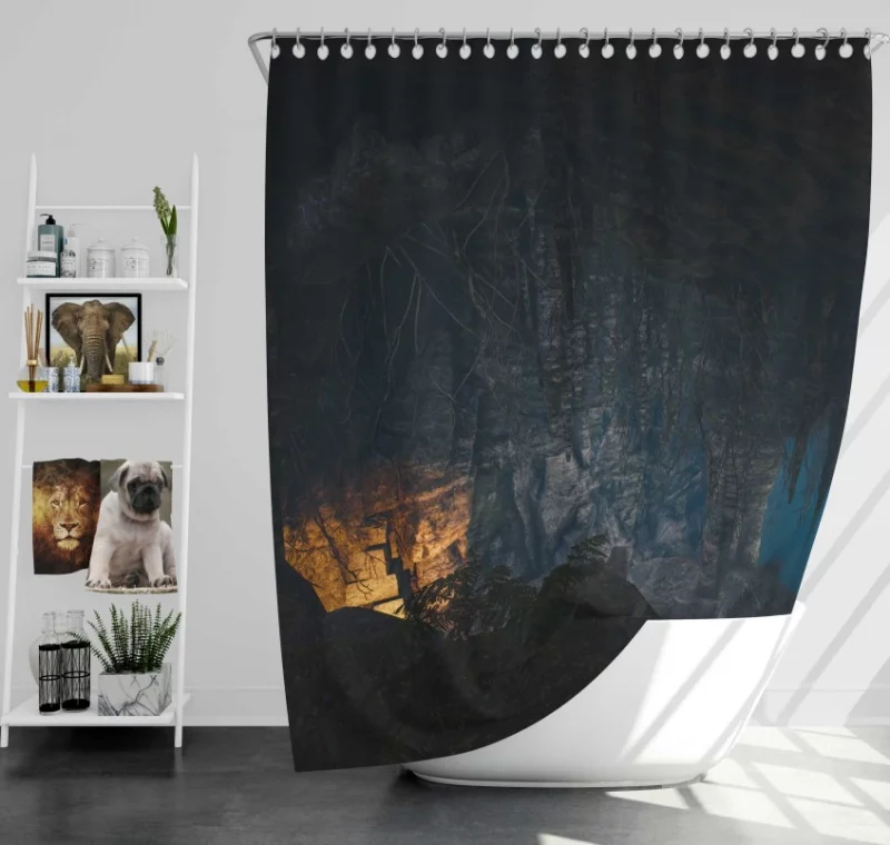 The Witcher 3 Wild Hunt Action Game Bath Shower Curtain