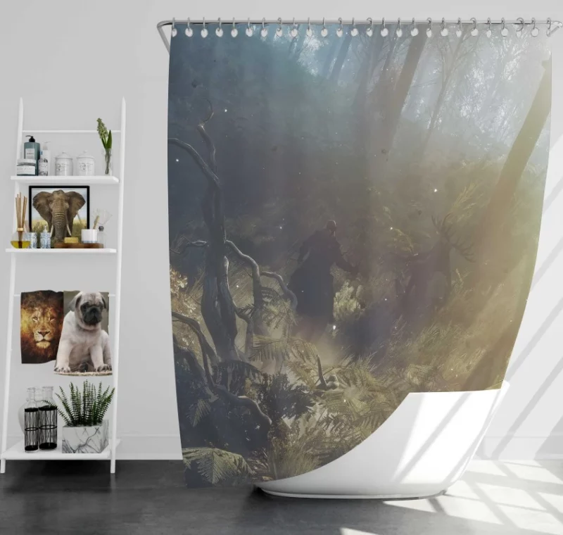 The Witcher 3 Wild Hunt Boat Bath Shower Curtain