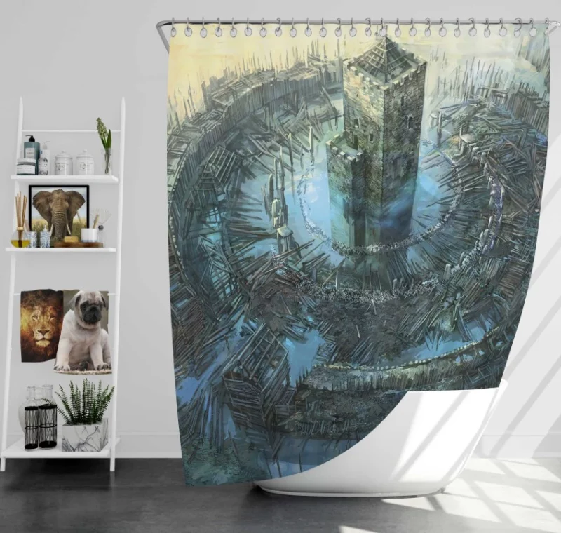 The Witcher 3 Wild Hunt Castle Bath Shower Curtain