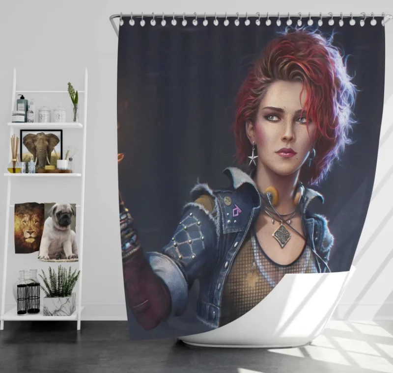 The Witcher 3 Wild Hunt Ciri Woman Warrior Bath Shower Curtain