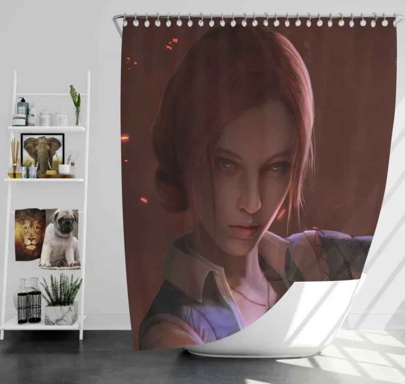 The Witcher 3 Wild Hunt Ciri Woman Warrior Sword White Hair Creature Bath Shower Curtain