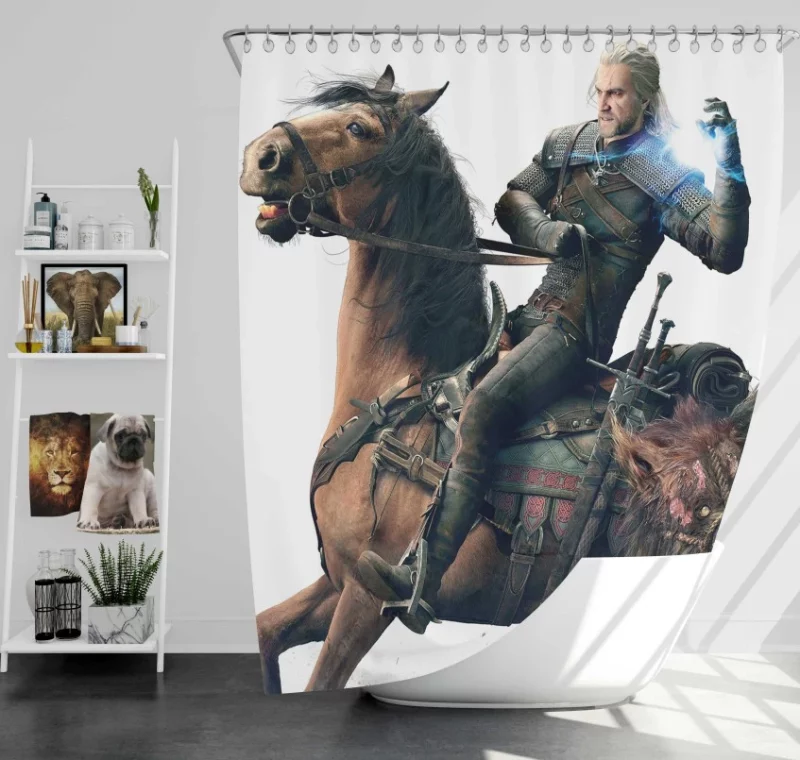 The Witcher 3 Wild Hunt City Bath Shower Curtain