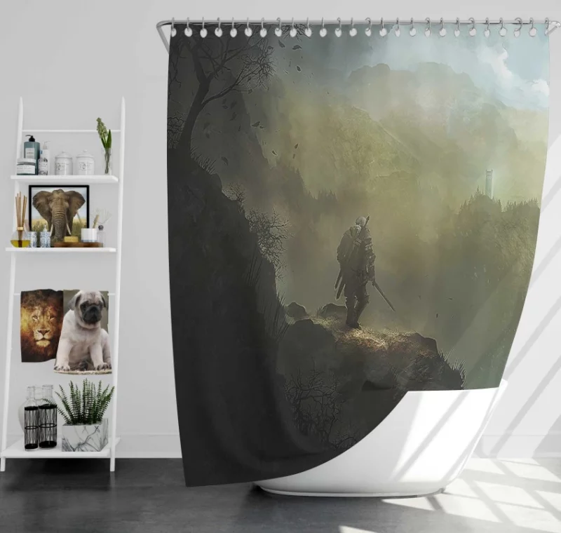 The Witcher 3 Wild Hunt Game Bath Shower Curtain