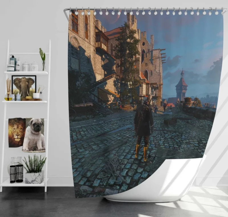 The Witcher 3 Wild Hunt Game Printed Bath Shower Curtain