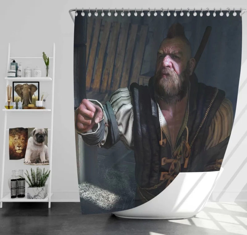 The Witcher 3 Wild Hunt Game Themed Bath Shower Curtain