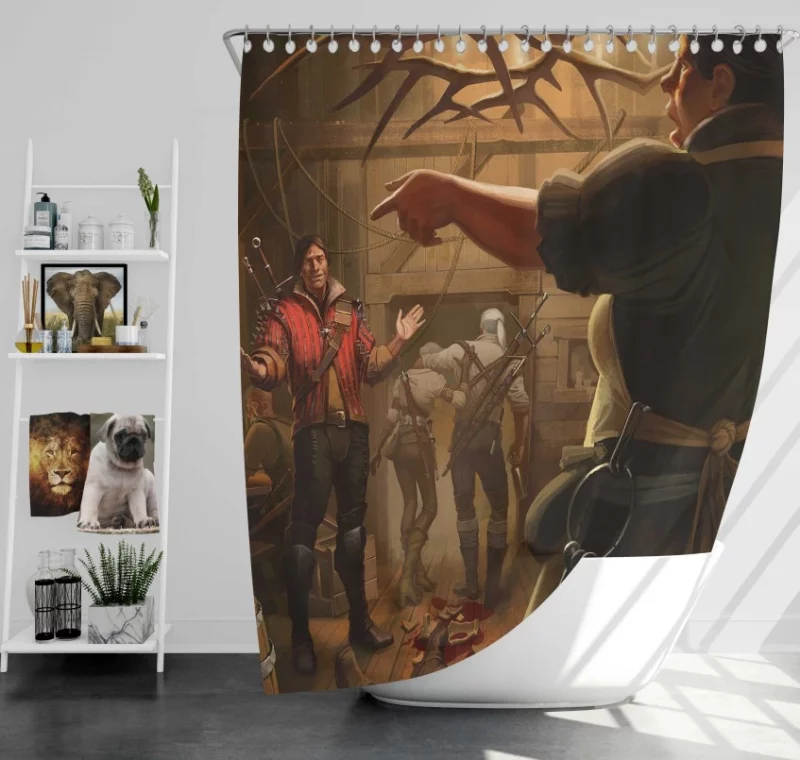 The Witcher 3 Wild Hunt Geralt Of Rivia Ciri Yennefer Of Vengerberg Bath Shower Curtain