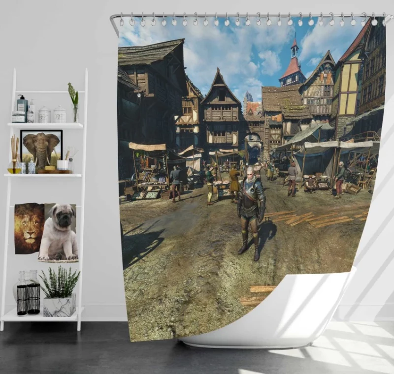 The Witcher 3 Wild Hunt Geralt Of Rivia Fictional Character Bath Shower Curtain