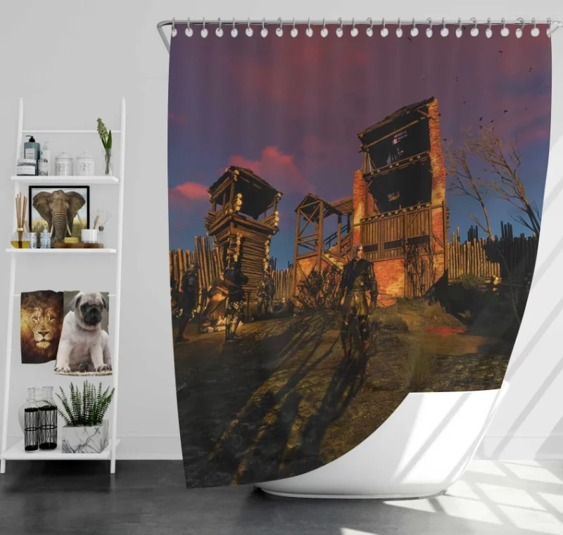 The Witcher 3 Wild Hunt Geralt Of Rivia In Historic Site Bath Shower Curtain