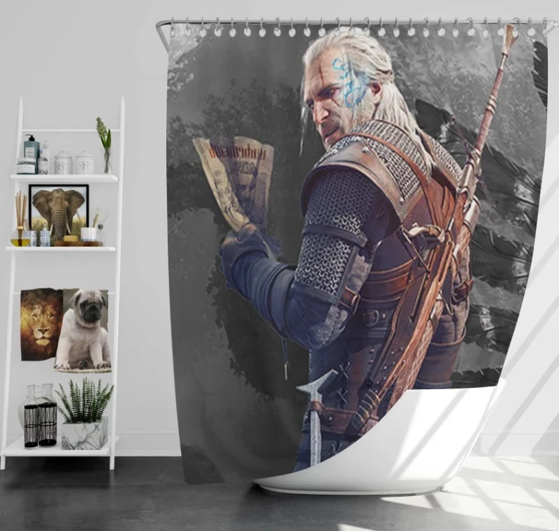 The Witcher 3 Wild Hunt Geralt Of Rivia Novigrad Bath Shower Curtain