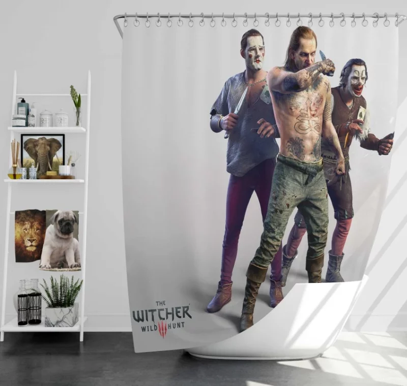 The Witcher 3 Wild Hunt Geralt Of Rivia With Silver Sword Bath Shower Curtain