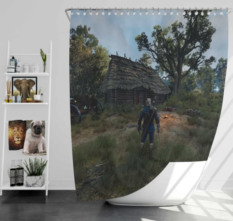 The Witcher 3 Wild Hunt Geralt Of Rivia Yennefer Of Vengerberg Bath Shower Curtain