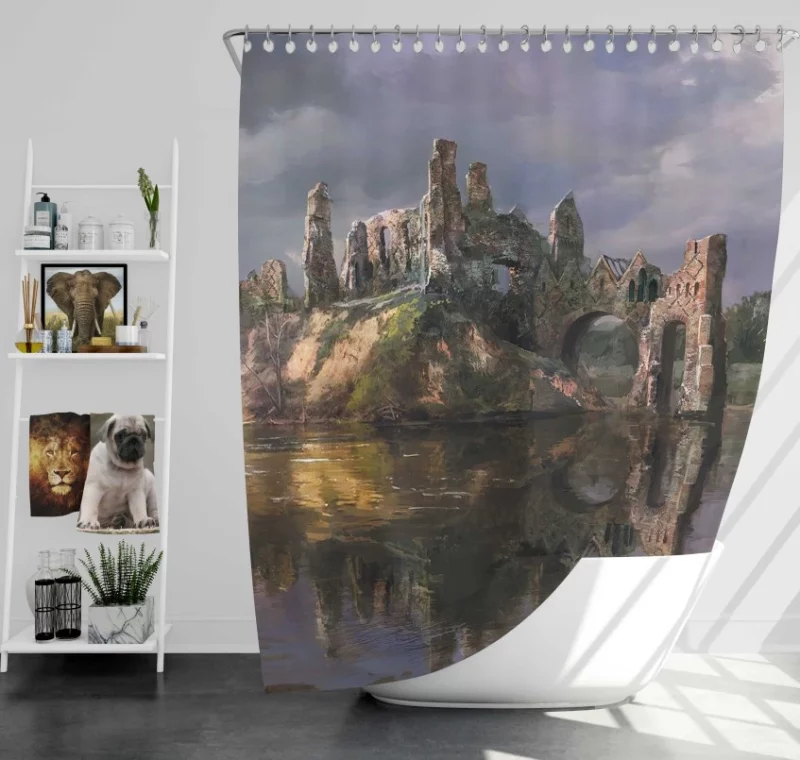 The Witcher 3 Wild Hunt Geralt Of Rivia and Yennefer Of Vengerberg Bath Shower Curtain