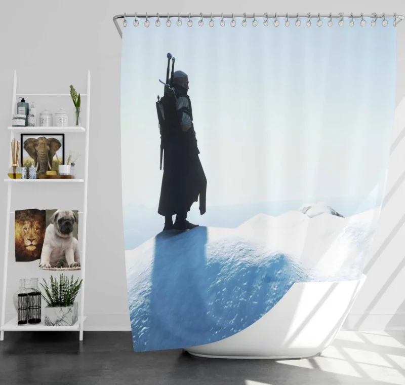 The Witcher 3 Wild Hunt Going Down Geralt Of Rivia Bath Shower Curtain