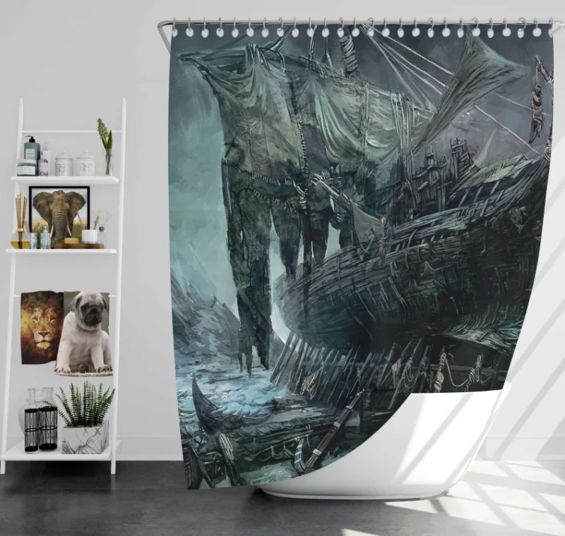 The Witcher 3 Wild Hunt Night Forest Fog Warrior Sword Geralt Of Rivia Bath Shower Curtain