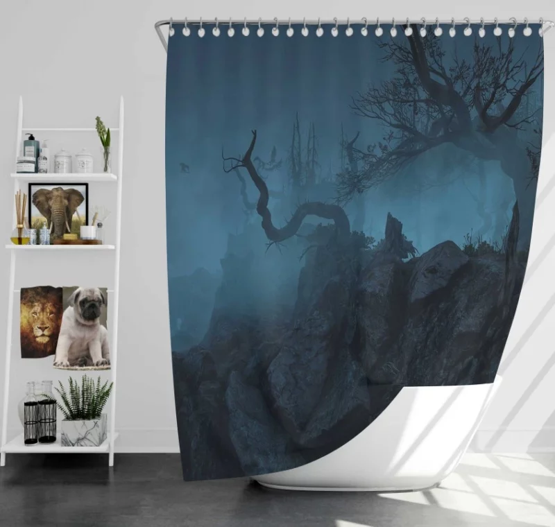 The Witcher 3 Wild Hunt Waiting For Whats To Come Geralt Of Rivia Ciri Bath Shower Curtain