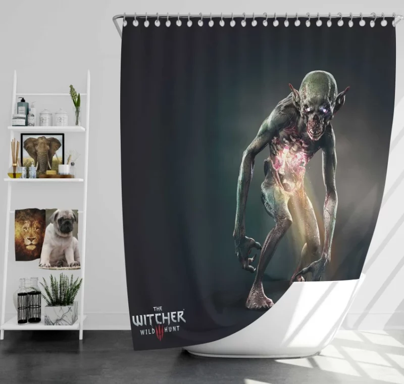 The Witcher 3 Wild Hunt Werewolf Bath Shower Curtain