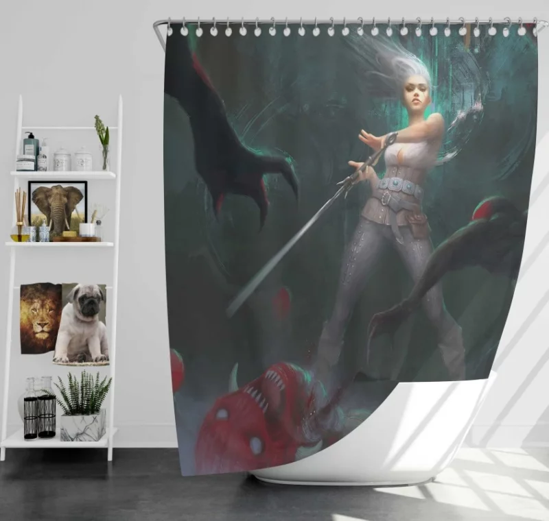 The Witcher 3 Wild Hunt Yennefer Of Vengerberg Super Bath Shower Curtain