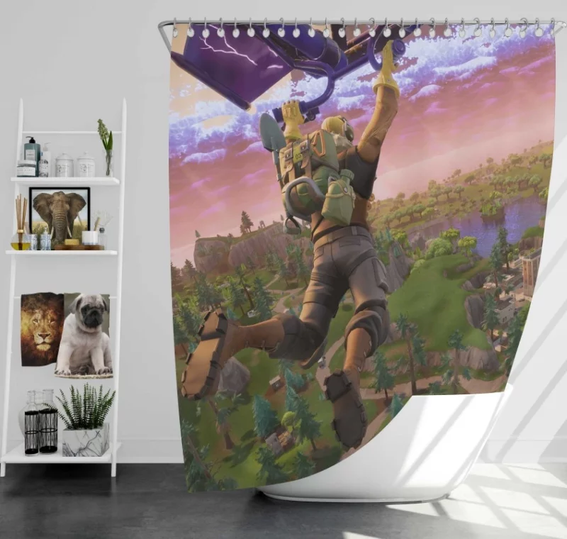 Tilted Towers Fortnite Bath Shower Curtain