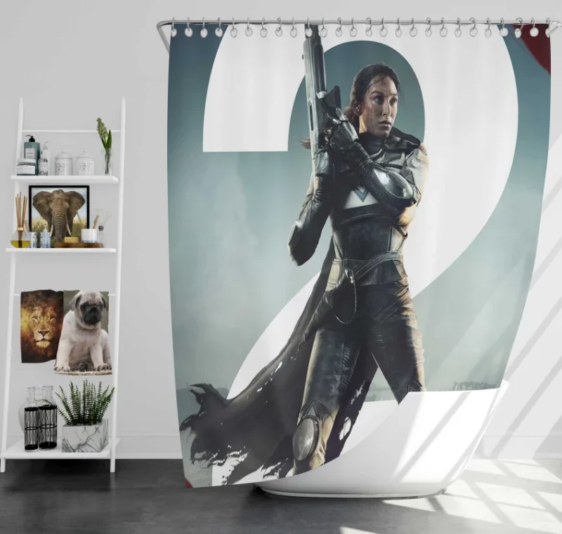 Titan Destiny 2 Warrior Weapon Bath Shower Curtain