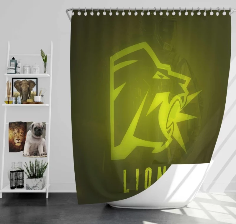 Tom Clancys Rainbow Six Siege Lion Minimalist Bath Shower Curtain