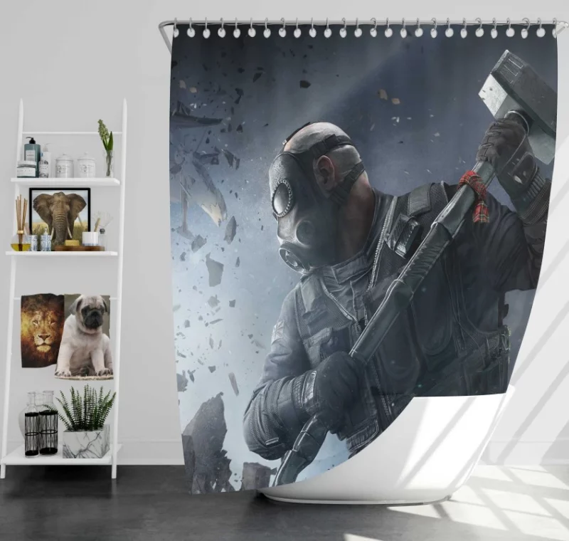 Tom Clancys Rainbow Six Siege Sledge Hammer Bath Shower Curtain