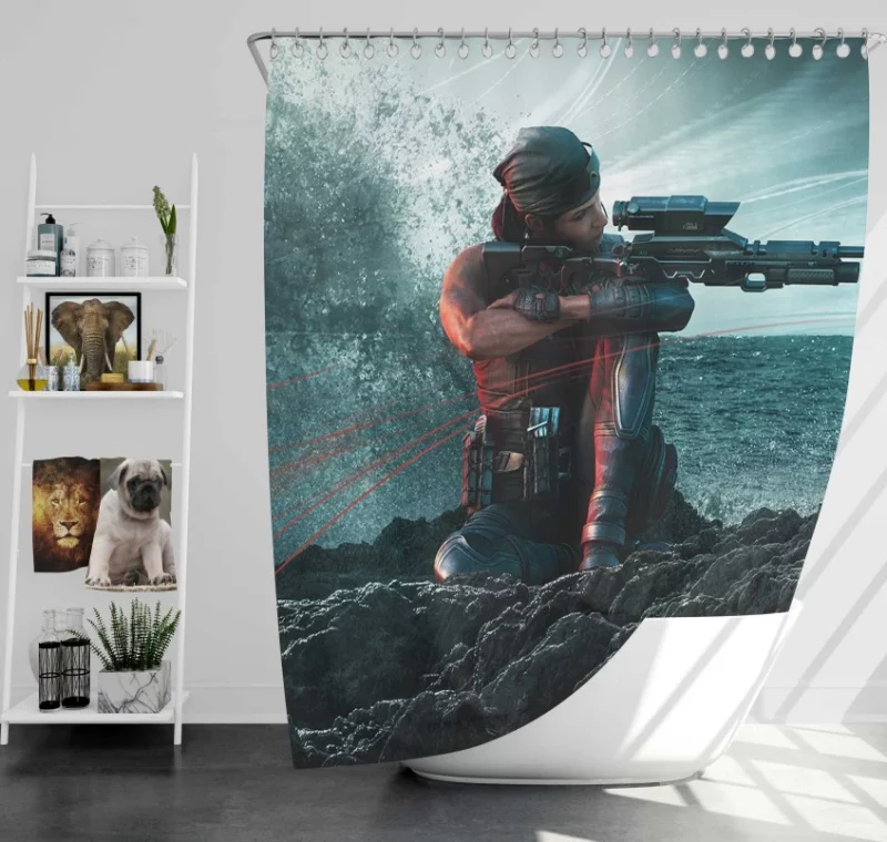 Tom Clancys Rainbow Six Siege Woman Warrior Bath Shower Curtain