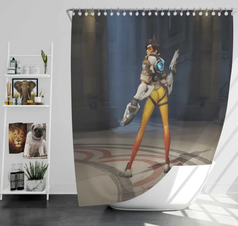 Tracers Controversial Pose Overwatch Bath Shower Curtain