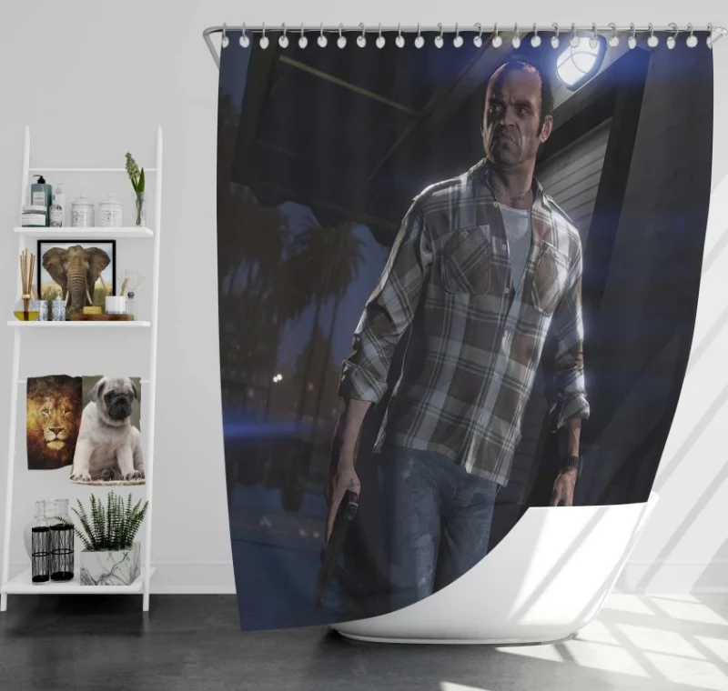 Trevor Philips Grand Theft Auto V Bath Shower Curtain