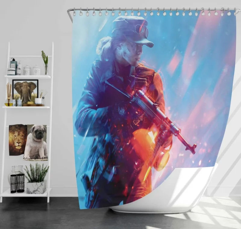 U.S Marine Battlefield V War In The Pacific Official Trailer Bath Shower Curtain