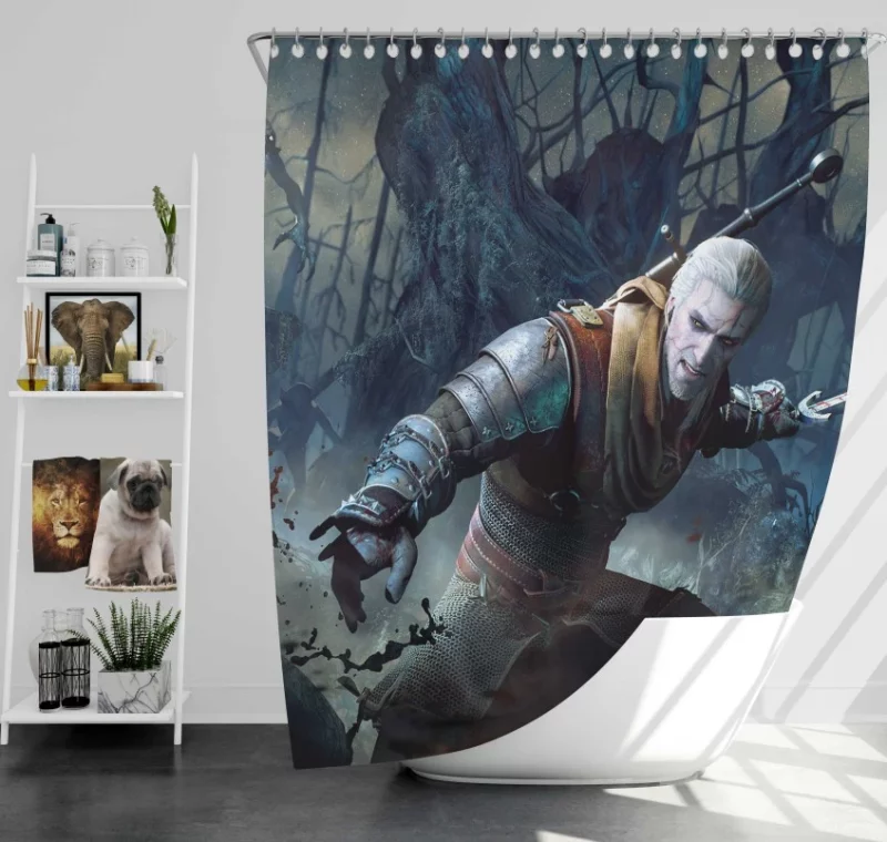 Warrior Geralt Of Rivia The Witcher 3 Wild Hunt Bath Shower Curtain