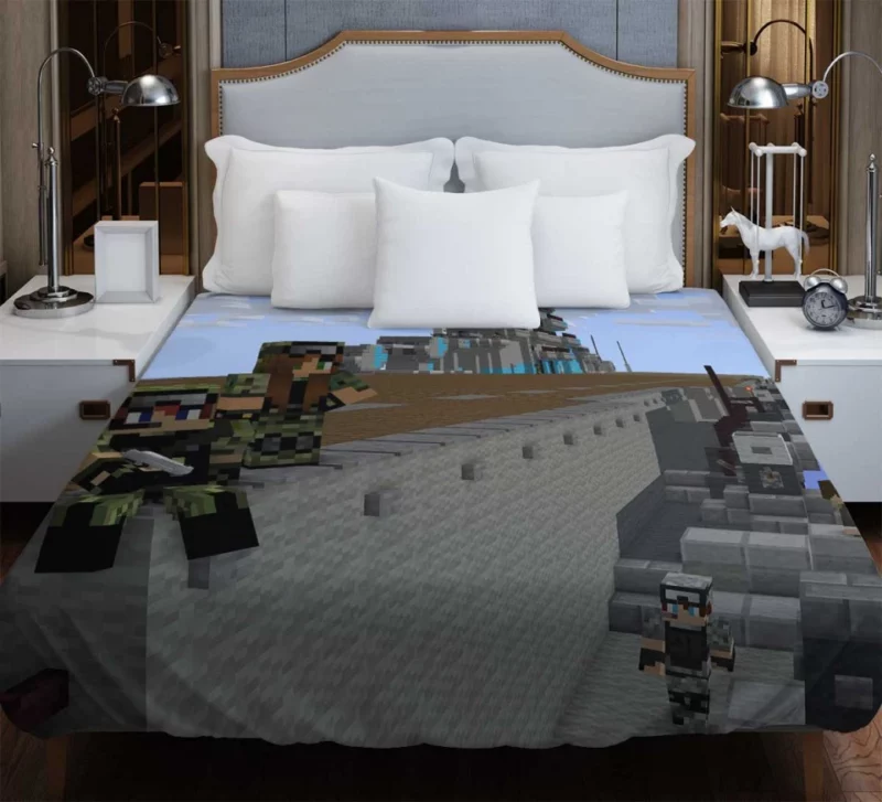 Aircraft Carier Minecraft Bedding Duvet Cover