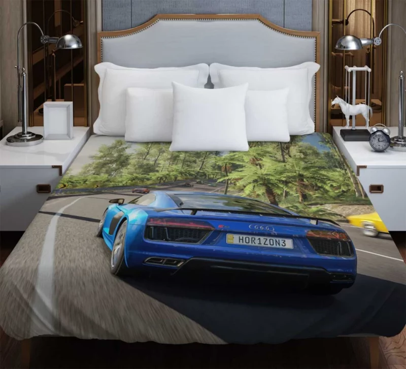 Audi R8 Crusing In Jungle Roads Forza Horizon 3 Motorsport Bedding Duvet Cover