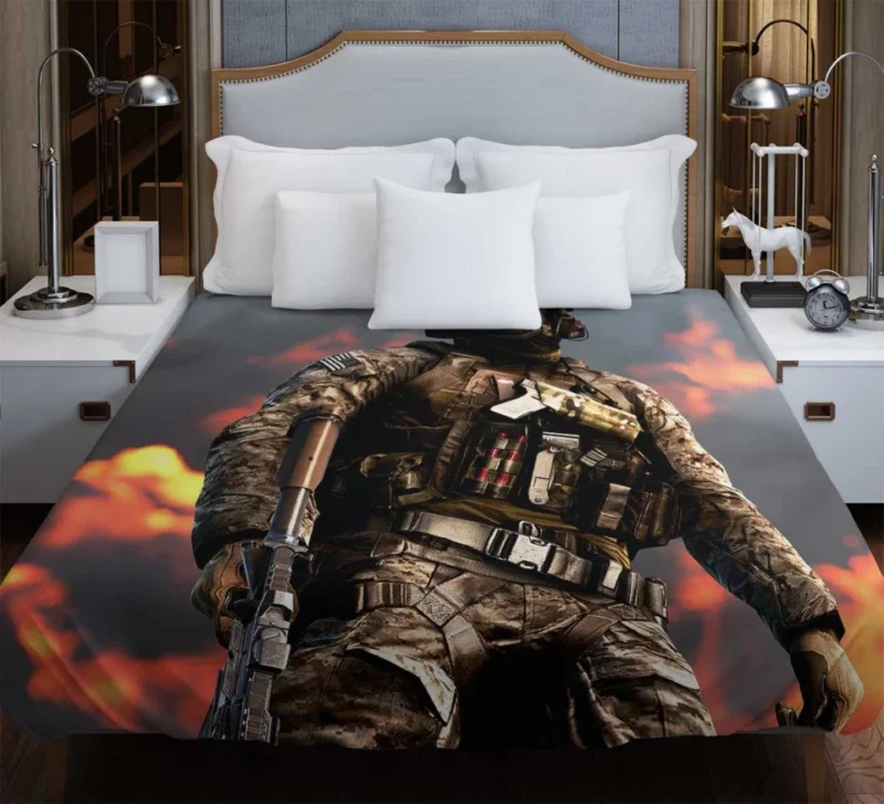 Battlefield 4 Soldier Machine Gun Bedding Duvet Cover