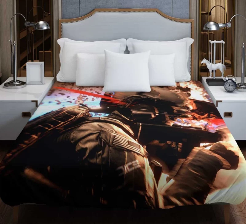 Battlefield 4 Soldier Weapon Helicopter Bedding Duvet Cover