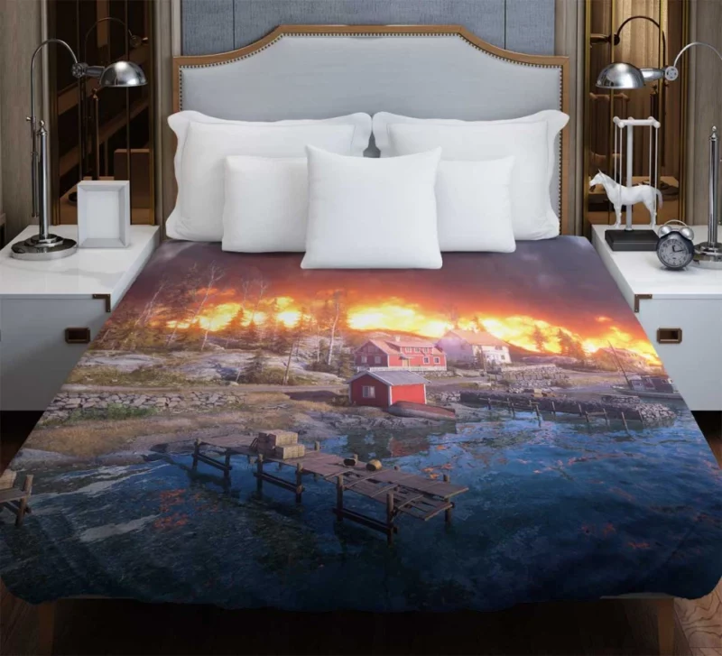 Firestorm Blue Forest Battlefield V Bedding Duvet Cover