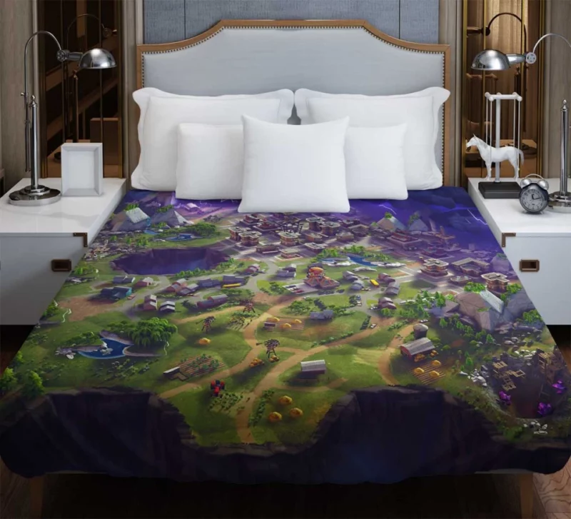 Fortnite Map Bedding Duvet Cover