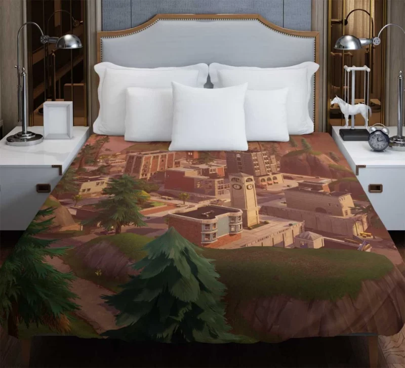 Fortnite Tilted Towers Bedding Duvet Cover