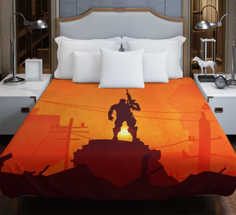 Fortnite Warrior Sunset Silhouette Bedding Duvet Cover