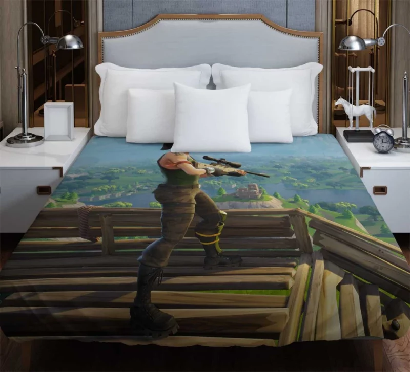 Fortnite Women Shooting Bedding Duvet Cover