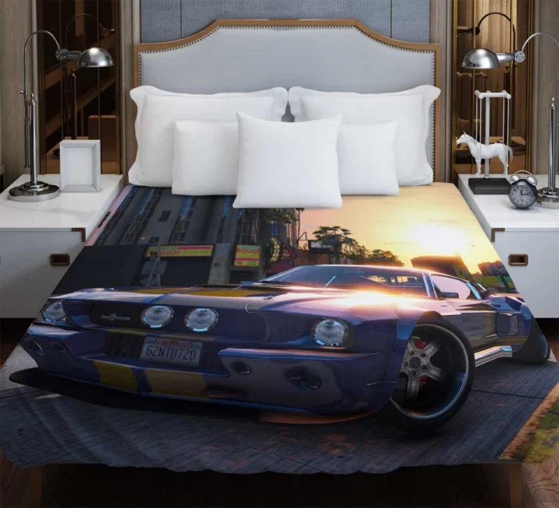 Grand Theft Auto V City Car Ford Mustang Bedding Duvet Cover