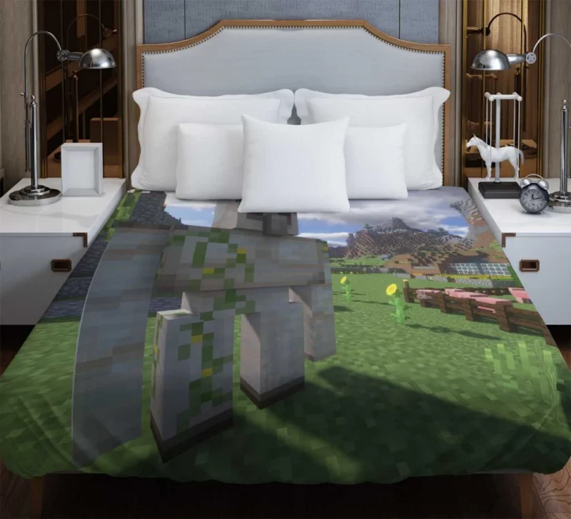 Iron Power Minecraft Golem Pig Bedding Duvet Cover
