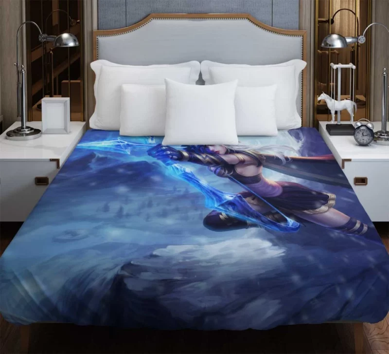 League Of Legends Sona Girl Long Hair Blue Hair Twintails Blue Eyes Bedding Duvet Cover