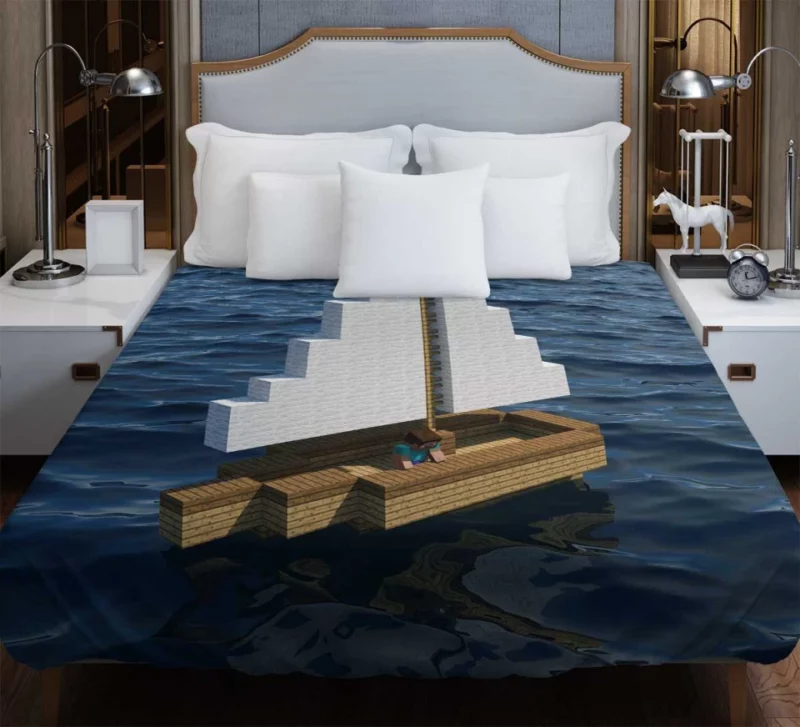 Minecraft Mojang Boat Ocean Bedding Duvet Cover