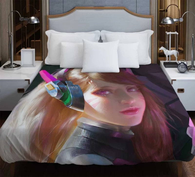 Overwatch D.va Blonde Pink Eyes Woman Warrior Bedding Duvet Cover