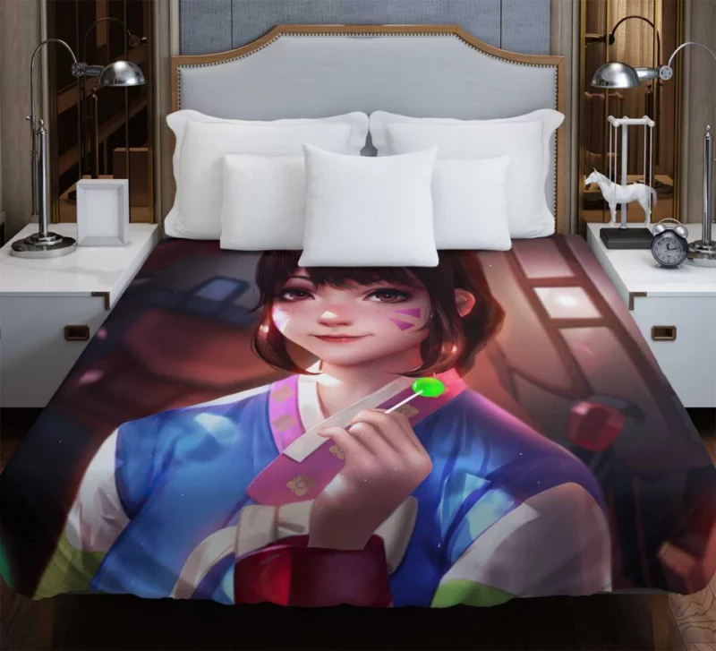 Overwatch D.va Girl Brown Hair Brown Eyes Bedding Duvet Cover