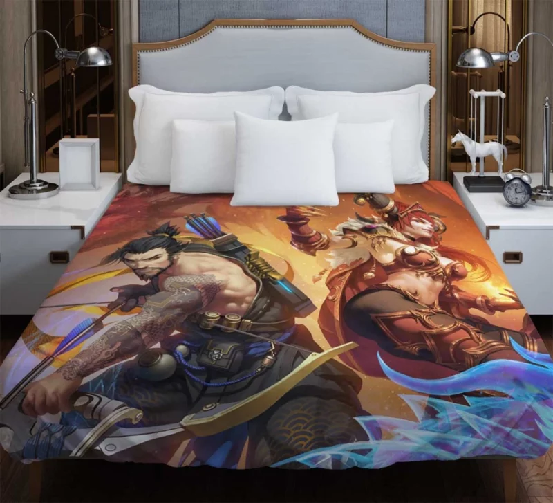 Overwatch Hanzo Warrior Bow Dragon Sorceress Bedding Duvet Cover