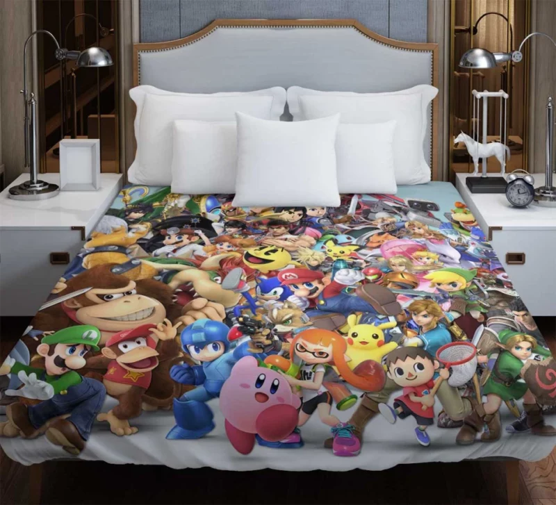 Super Mario Maker 2 Super Smash Bros. Mario Luigi Toad mario Goomba Bedding Duvet Cover