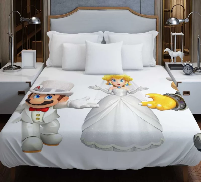Super Mario Odyssey Mario Princess Peach Bowser Bedding Duvet Cover